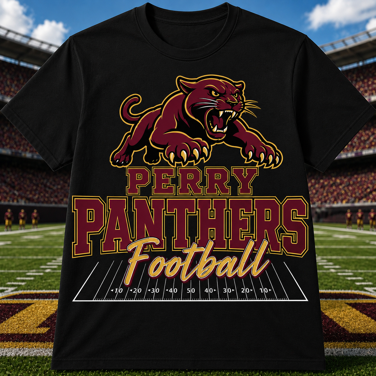 Custom High School Spirit |Game Day School Mascot Tee| Football Fan Shirt