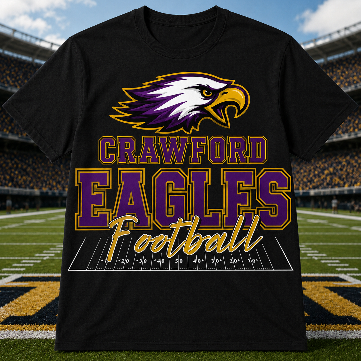 Custom High School Spirit |Game Day School Mascot Tee| Football Fan Shirt